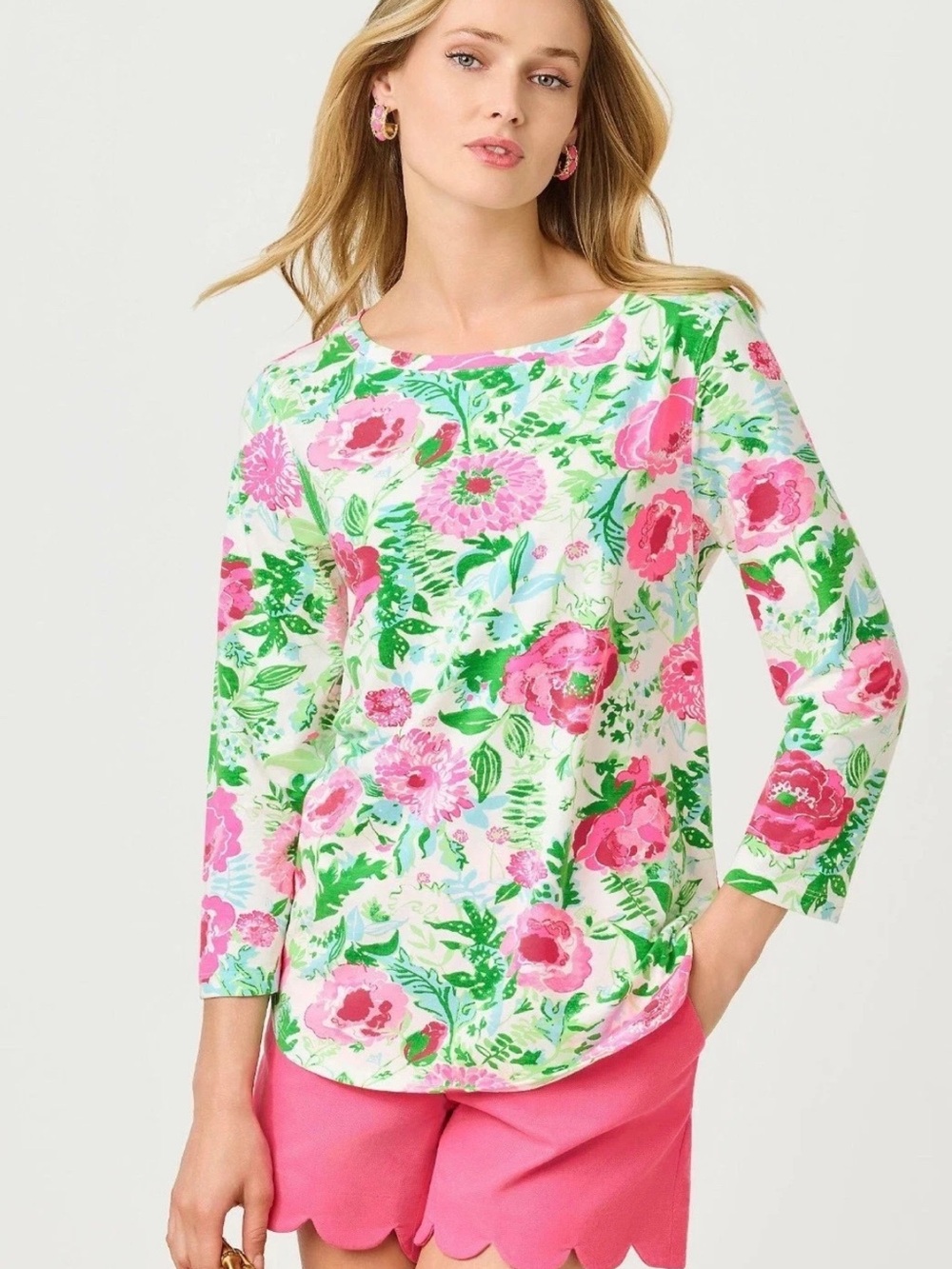 Lilly Pulitzer Key West Poppy Party Floral Top New Medium